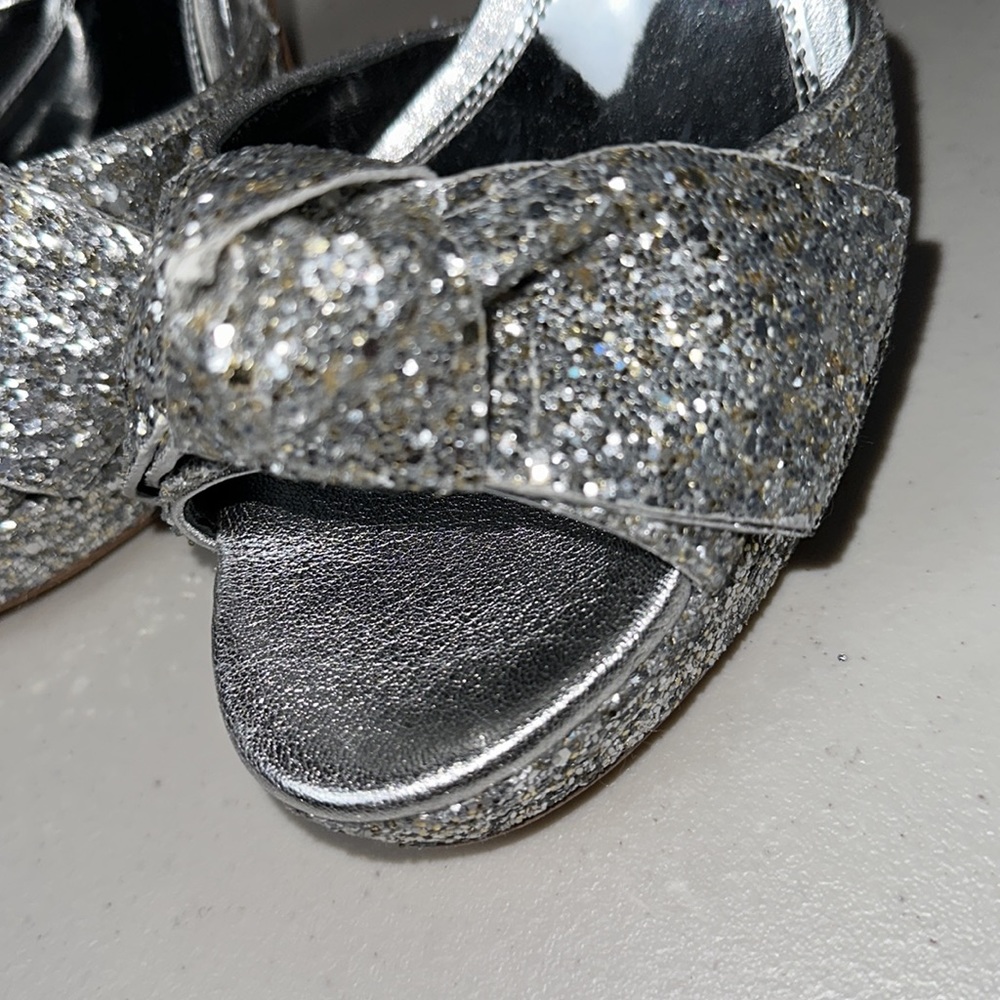 Kate Spade New York Miya Glitter Ankle Strap Silver Women's Shoes - Picture 8 of 12